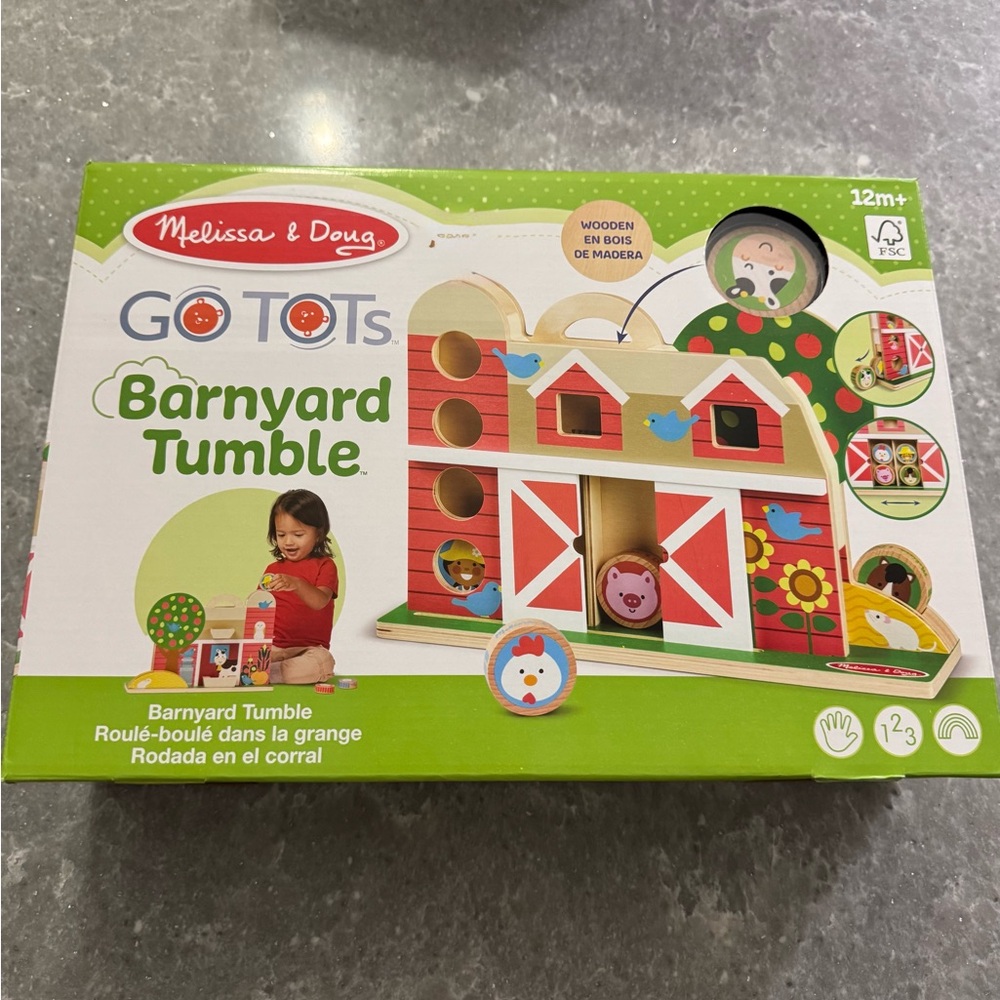 Melissa & Doug Barnyard Tumble - Red, Green, and White